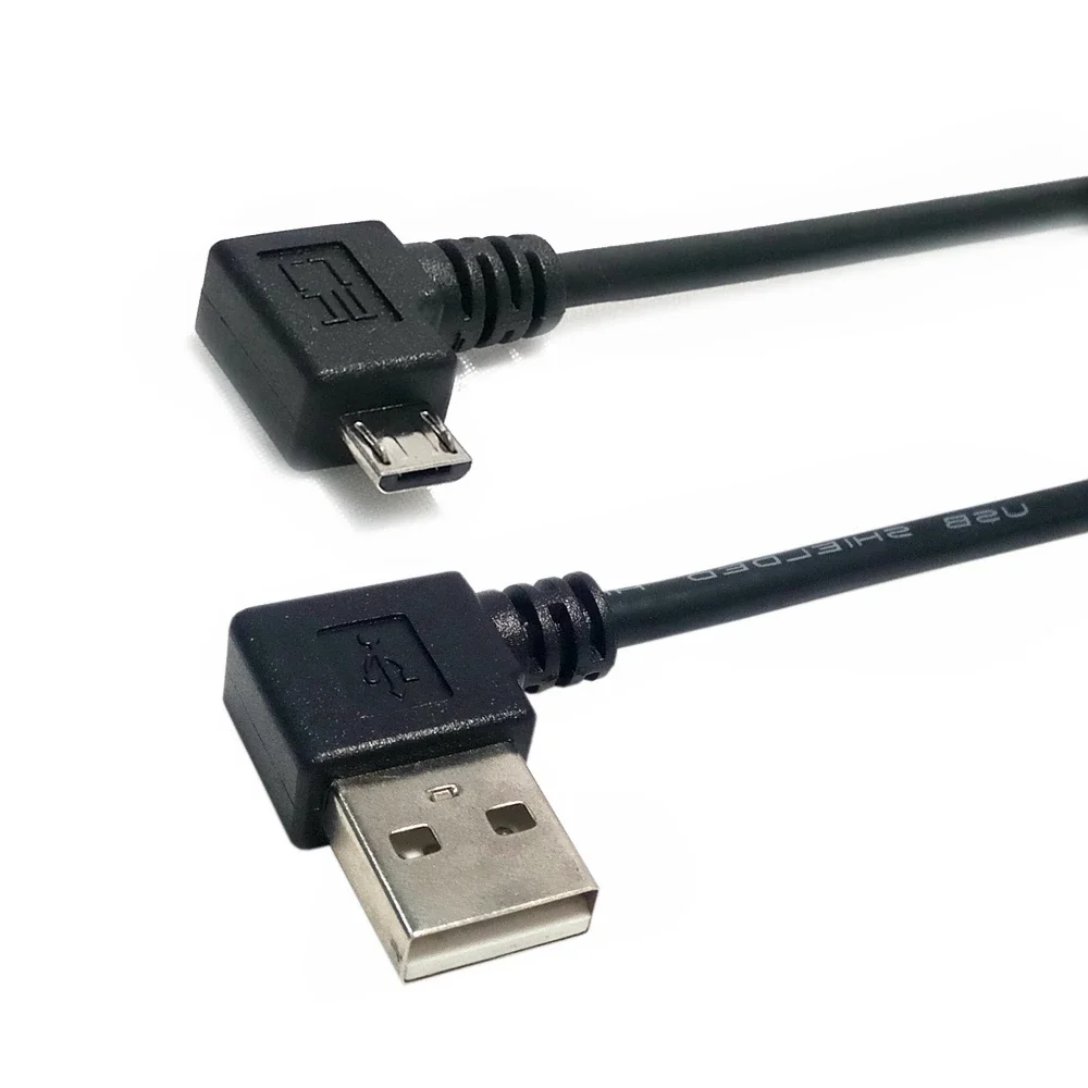 90 ° USB to Micro B data charging cable suitable for Samsung HTC LG Android phones 0.2 Mt Double Bend Links Angle