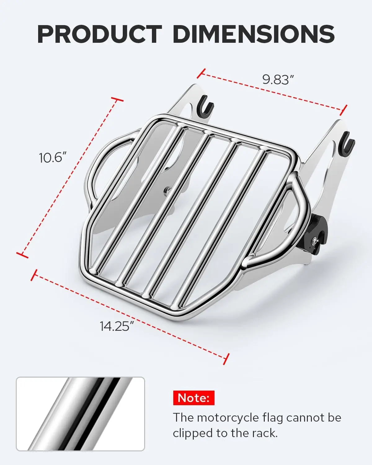 Chrome Detachable 2Up Luggage Rack Mounting Rack Compatible for Harley Davidson Touring Road King Street/Electra Glide 2009-2024