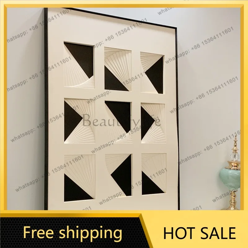 LJY Modern Simple Living Room Decorative Painting Sample Room Physical Installation Painting