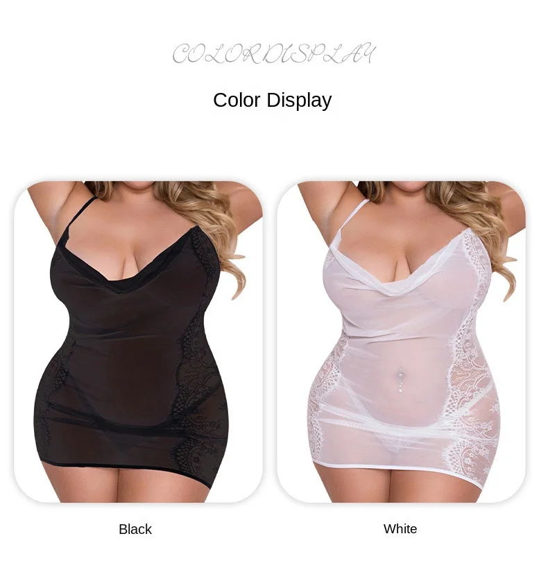 Large Size Sexy Nightdress Sex Suit Lace Perspective Fat Sexy Sex Underwear Sexy Lingerie  Sex Tols for Girl  Plus Size Lingerie