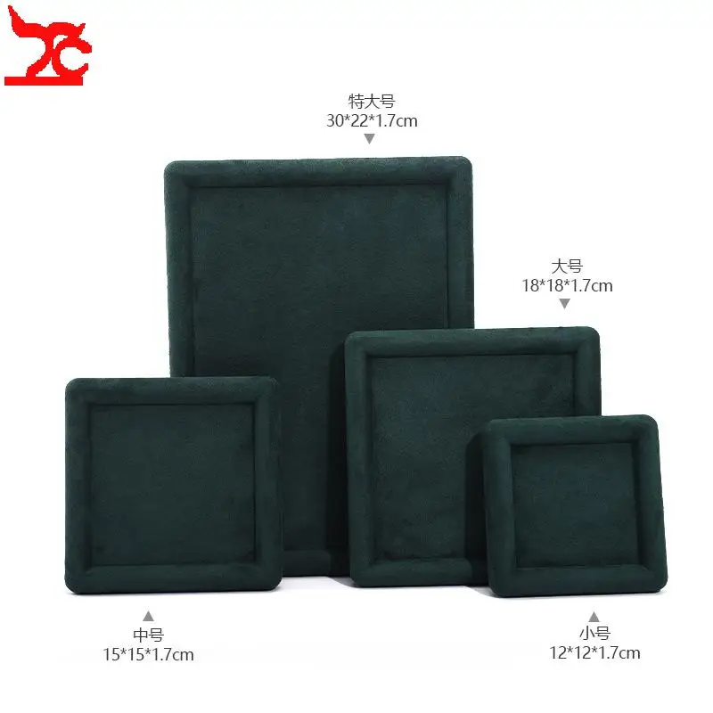 Plateau de rangement de comptoir de bijoux, anneaux, boucles d'oreilles, support de rangement de bracelets, tissu de couleur unie, plateau d'exposition de petits articles pour bijoux