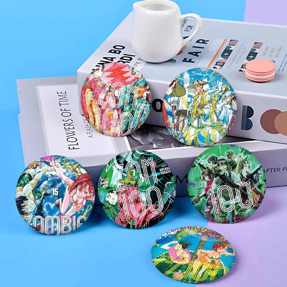 Anime Classic Z-Zom 100 Adventure Round Button Pins Slogan Creative Brooches Backpack Clothes Decoration Fashion Jewelry Gifts