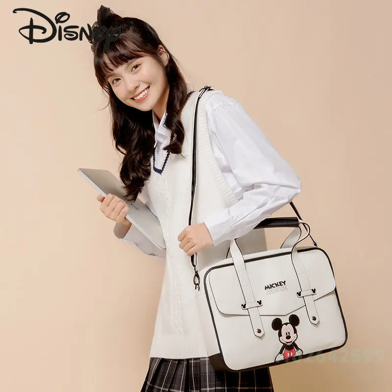 Imagem -05 - Disney Mickey Novidades Computer Bolsa Moda 14 Polegada Laptop Crossbody Bolsa Cartoon Solid Color Handheld Business Bag Alta Qualidade