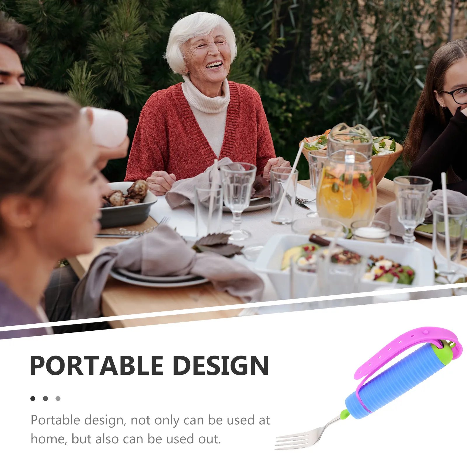 Adaptive Fork for Arthritis and Weak Grip – Non-Slip Wide Handle Tremor-Proof Portable Eating Aid
