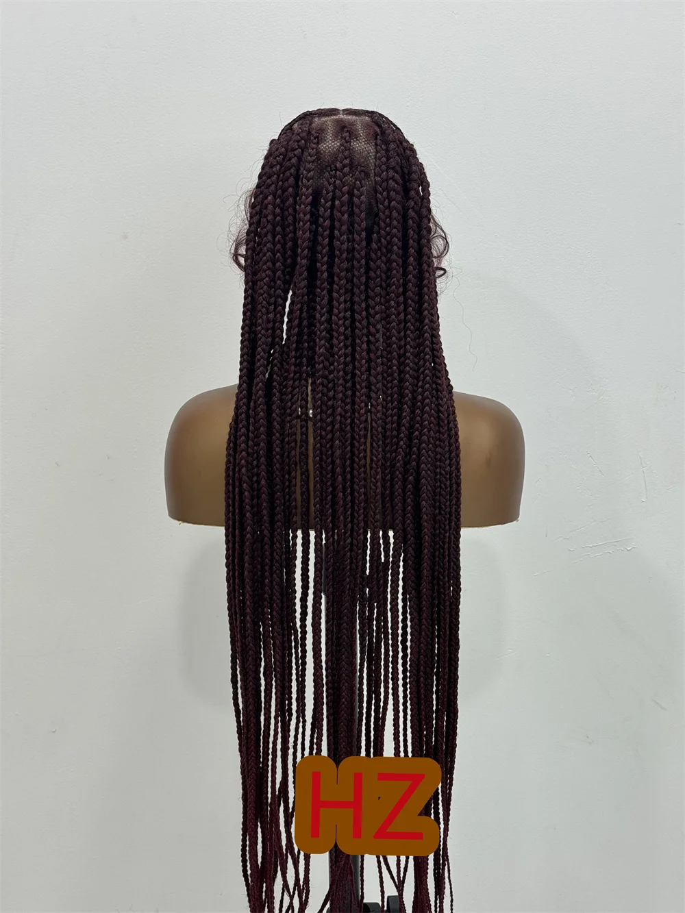 Pelucas sintéticas trenzadas para mujeres negras, cabello trenzado de encaje completo con pelo de bebé, sin nudos, diosa, HZ # 99J