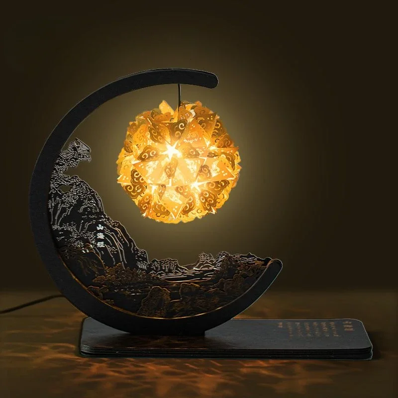 

Chinese ancient style Creative Mingyue Yingshan Haijing Paper Art Light LED Atmosphere Light
