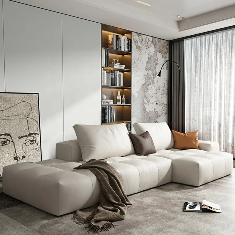ag-Modular Sectional Sofas Genuine Leather Reversible Leather Sofa Living Room Sofas@