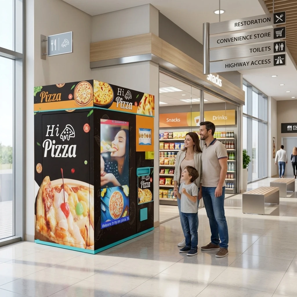 FOODLINE Customized Enabled Multiple Payment Options Unmanned Intelligent Pizza Vending Machine Cloud-Based Management for Pizza
