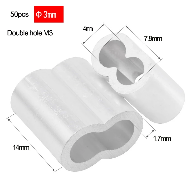 M1 Để M12 Nhiều Thông Số Kỹ Thuật Thép Dây Cáp Dây Cố Định Clip 8-Hình Dáng Đôi Lỗ Nhôm Ferrules KẹP UốN vòng Lặp