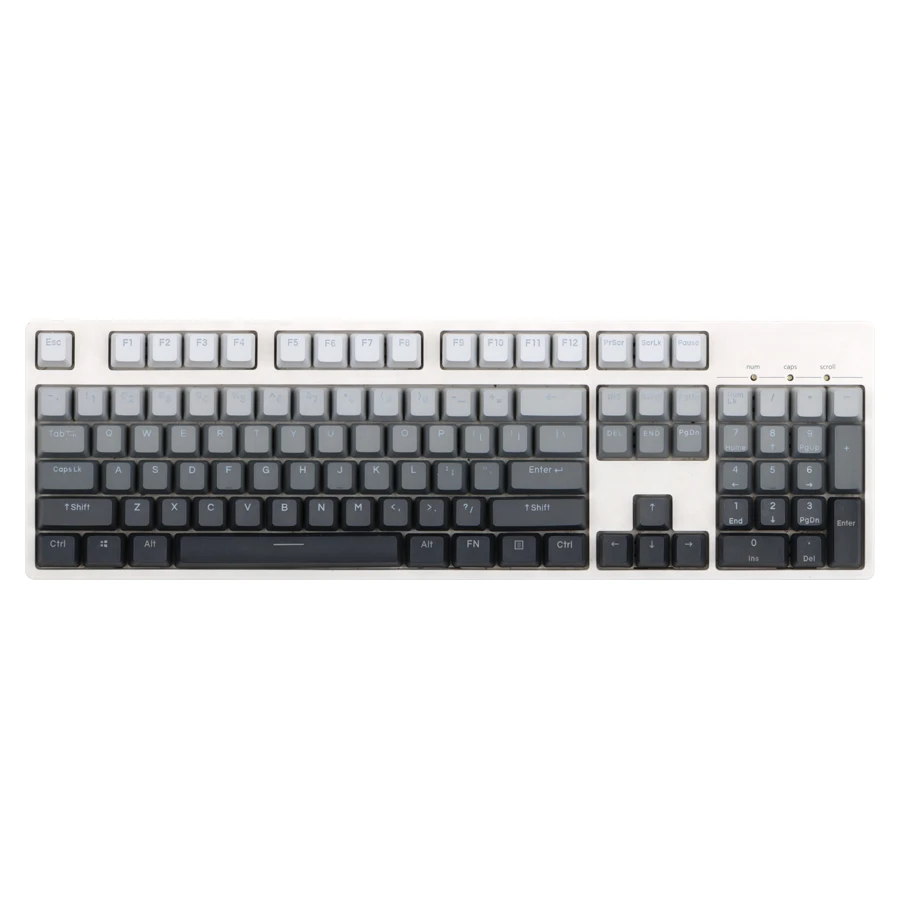 【Skyline】Keycaps White To Black Gradient PBT OEM Profile Backlit Transparent 68 87 104 Key GK61 Varmilo for Mechanical Keyboard