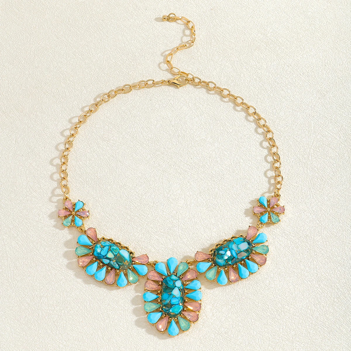 

Fashion Charm Blue Necklace For Women Banquet Party Dress Accessories High luxury Jewelry Personalized Clavicle Chain