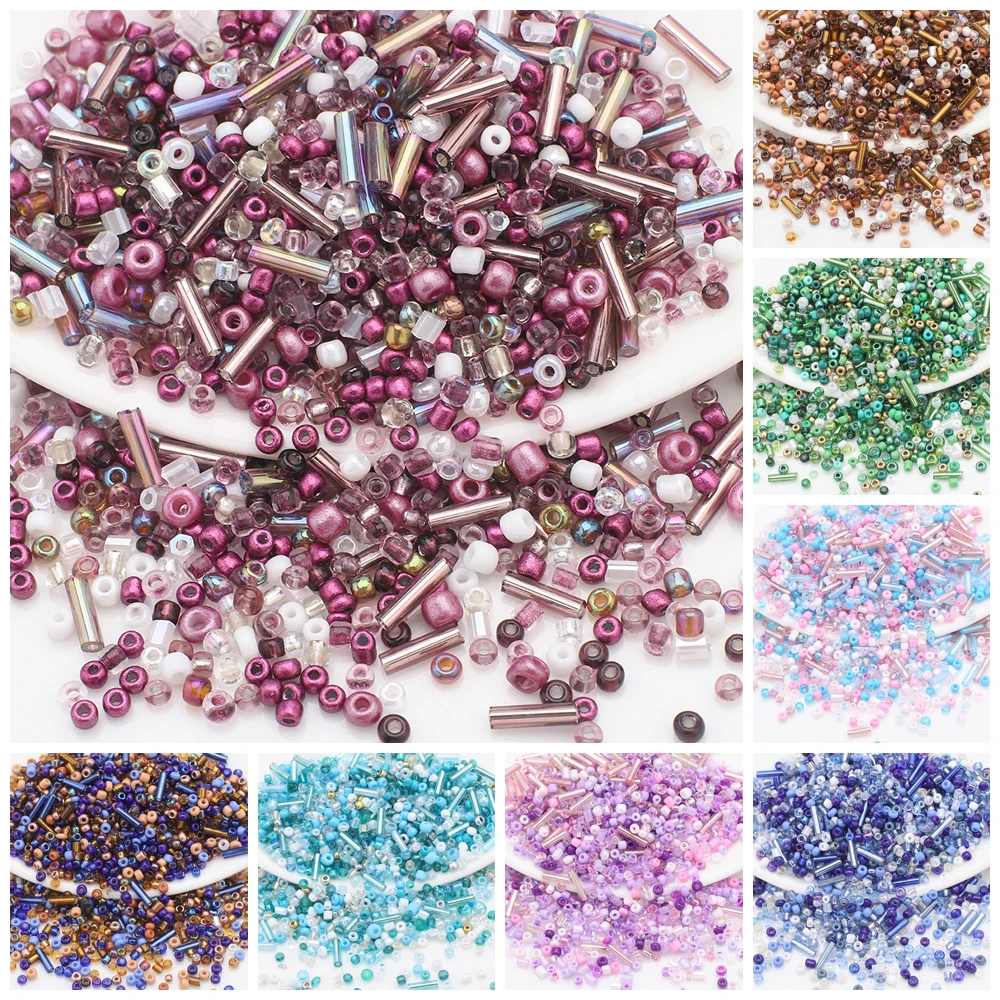 حوالي 20 جرام متعدد الألوان الزجاج البذور حبة مزيج السائبة خزر عازل أحجام مختلفة DIY بها بنفسك صنع المجوهرات أساور القلائد أقراط