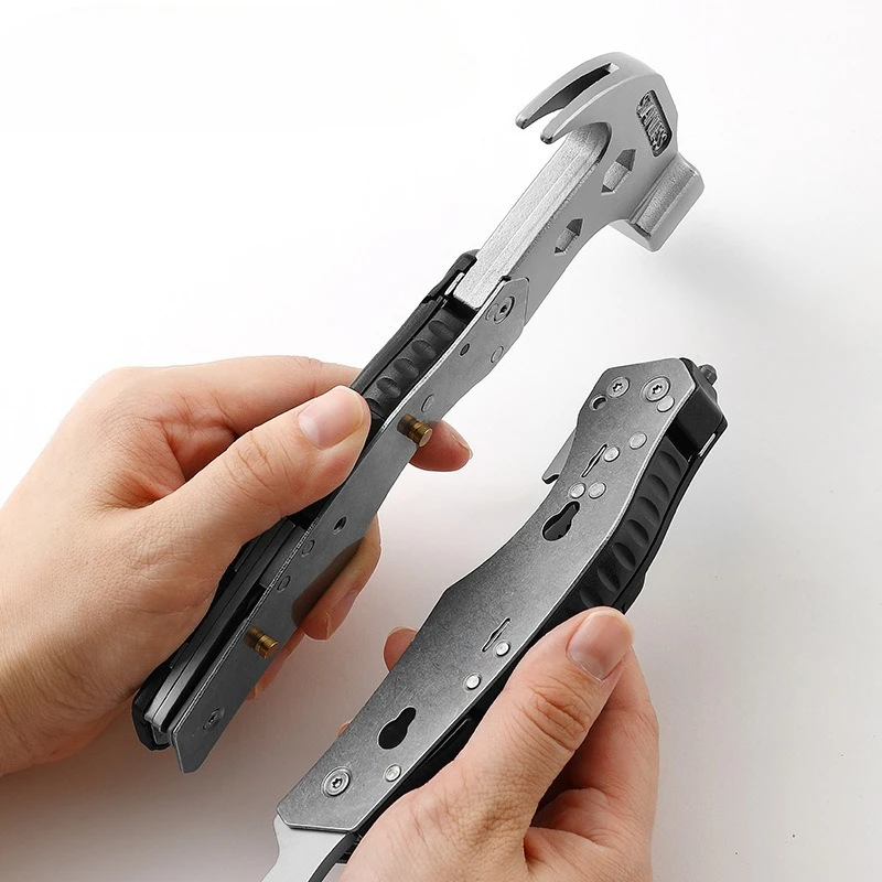 NEW High-quality Multi-functional Horn Hammer Detachable Knife Pliers Portable Camping Hammer Outdoor Manual EDC Tool