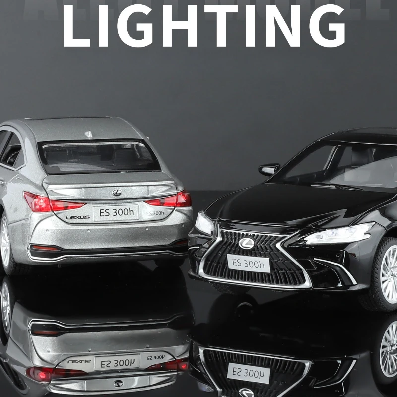 Lexus ES300H-modelo de aleación de Metal fundido a presión, alta simulación, coche de lujo, sonido, luz, colección extraíble, juguetes para niños, regalos, 1:24