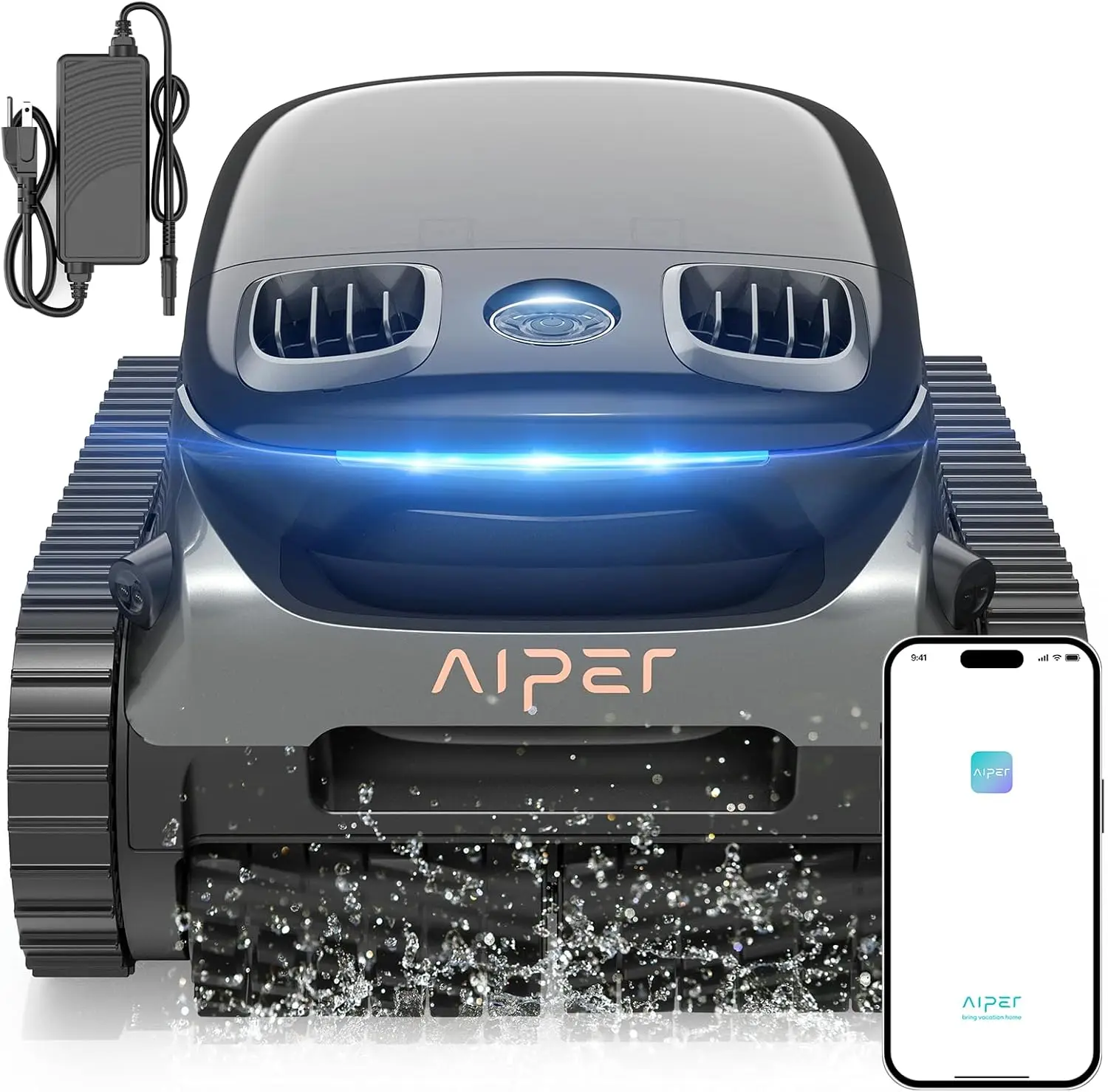 Pro Cordless Robotic Pool Cleaner, 2024 Automatic Pool Vacuum with Horizontal Waterline Cleaning