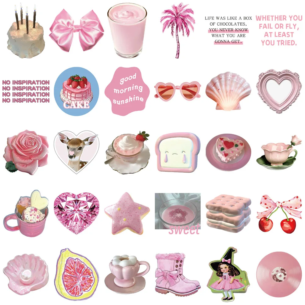 30PCS Creative Peach Girl Ins Style Stickers Phone Case Decoration DIY Phone Case Notebook Personalized Waterproof Stickers