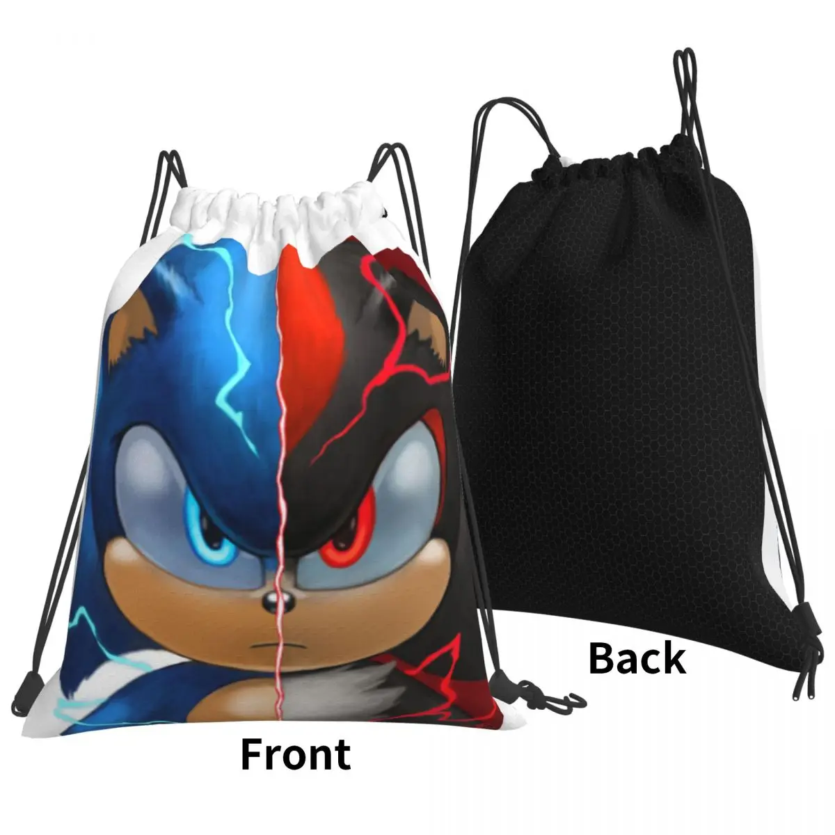 Sonic Shadow Backpacks Multi-function Drawstring Bags Sports Bag Book Bags for Travel Students