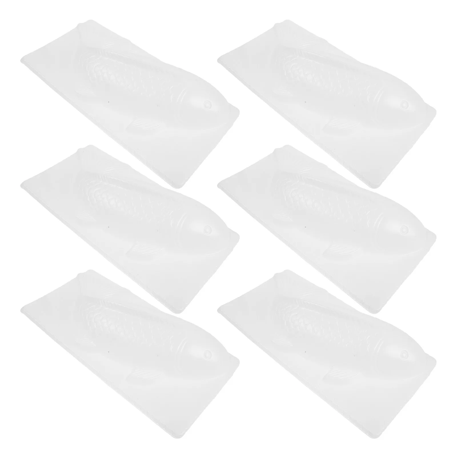 6 Piece 3D Fish Shaped Cake Molds Nonstick Reusable Baking Trays for Chocolate Jelly Mousse Desserts