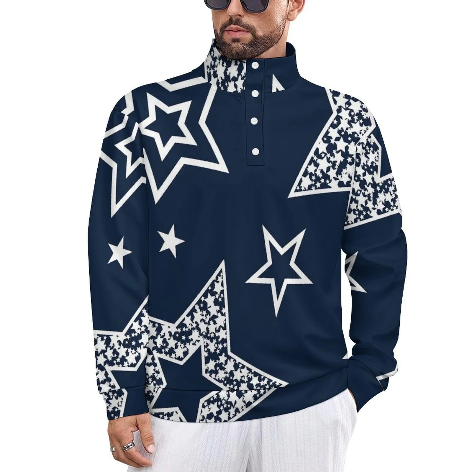 Buysing Men Hoodie 3D Five-pointed Star Pullover Business Oversized Sweatshirt Clothing Hoodies Senior Leisure T-shirts for Men