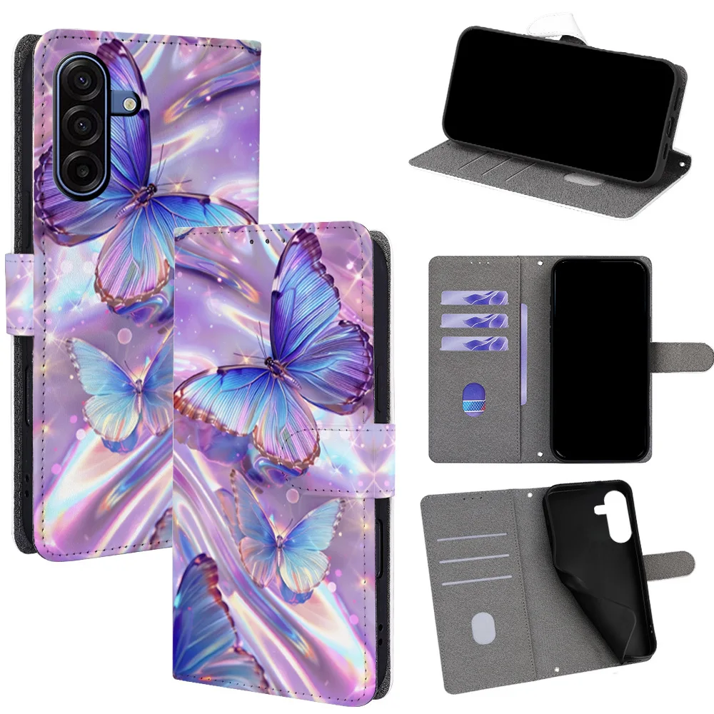 

Colorful Butterfly Flip Phone Cover for Samsung Galaxy A17 A07 A56 A26 A36 A06 A35 A55 A25 A05s A16 A15 A24 A54 A34 A14 A73 A13