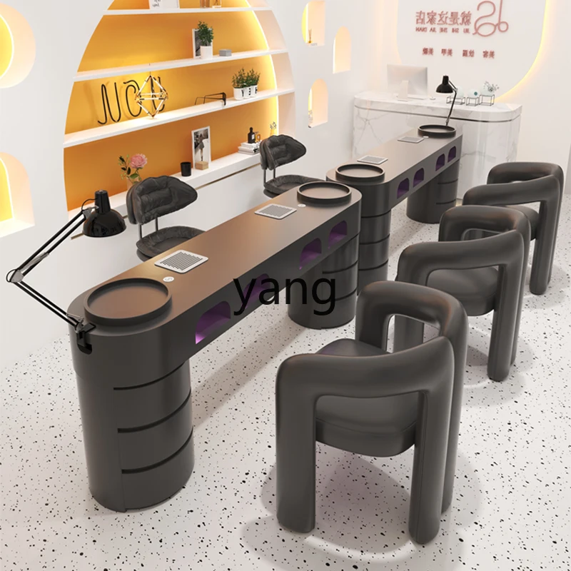 LMMM vacuum cleaner manicure table and chair set with socket full set manicure table