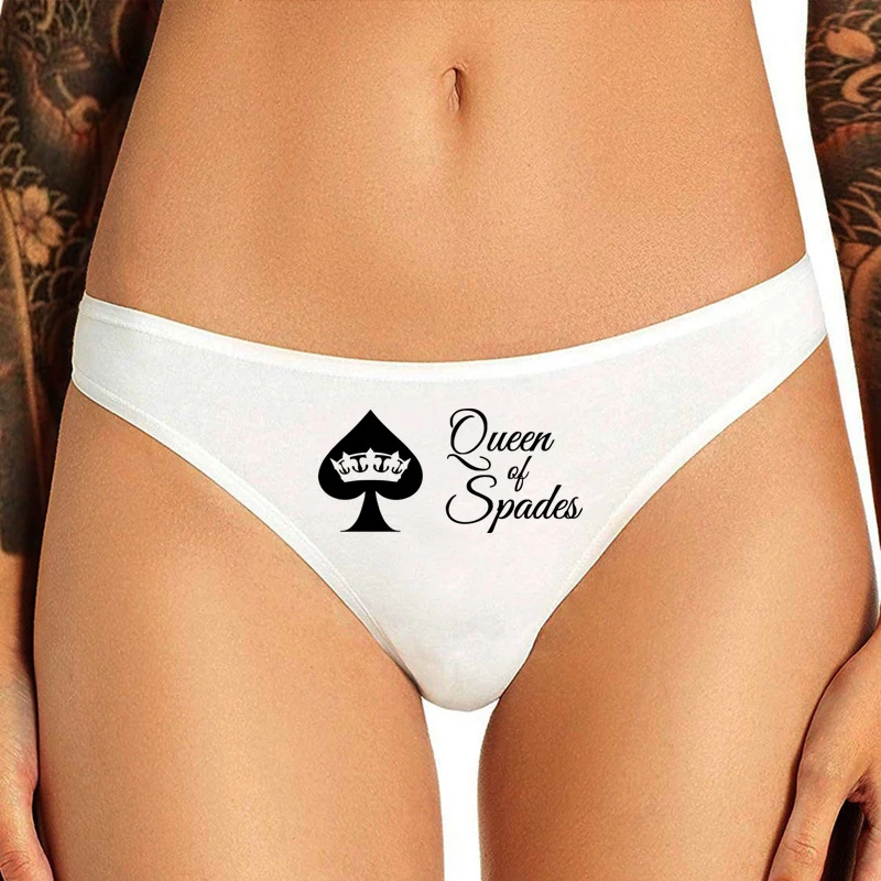 Hot Wife Queen of Spades Red Underwear for Women Hotwife Girls Sexy Panties Lovely Underpant Women\'s Intimates Seamless Thong