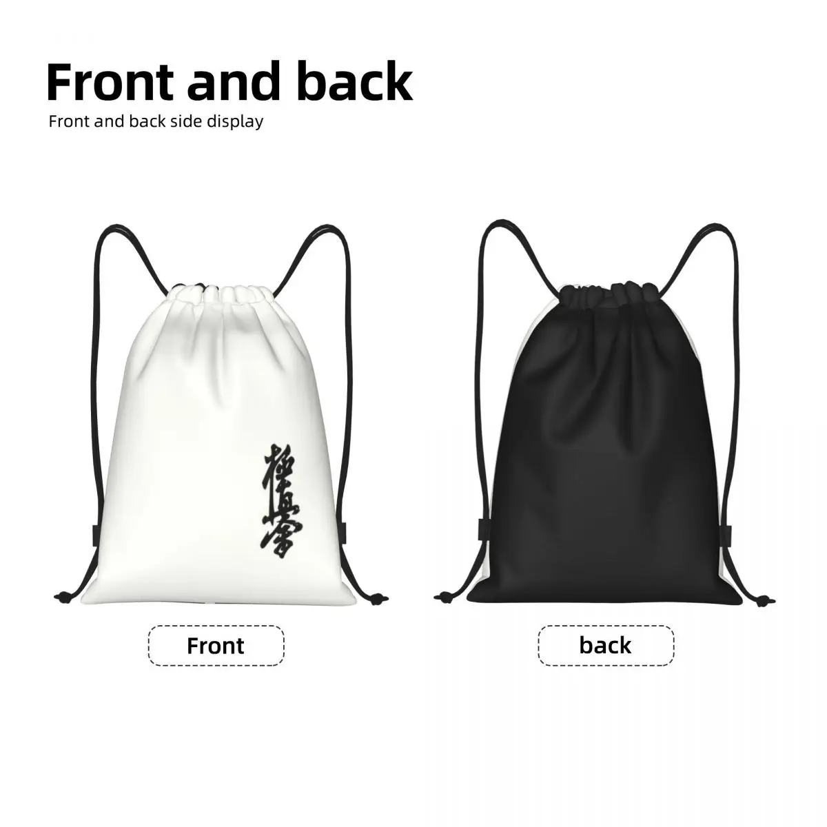 Kyokushin Karate Drawstring Backpack Women Men Gym Sport Sackpack Foldable Martial Arts Shopping Bag Sack