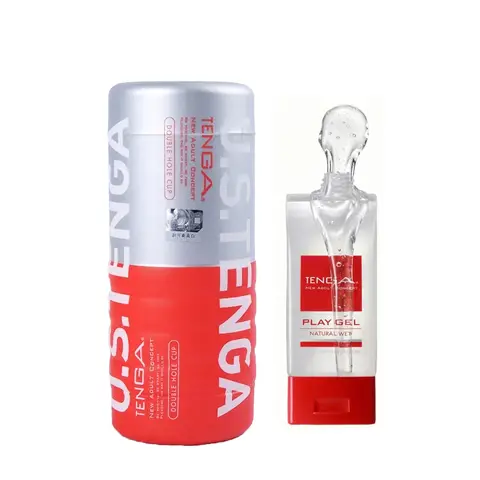 Double Hole Cup TENGA Simulated Vagina Masturbators Cup Suck Realistic Pussy Vigina Anus Sex Toy Shop Product for Men