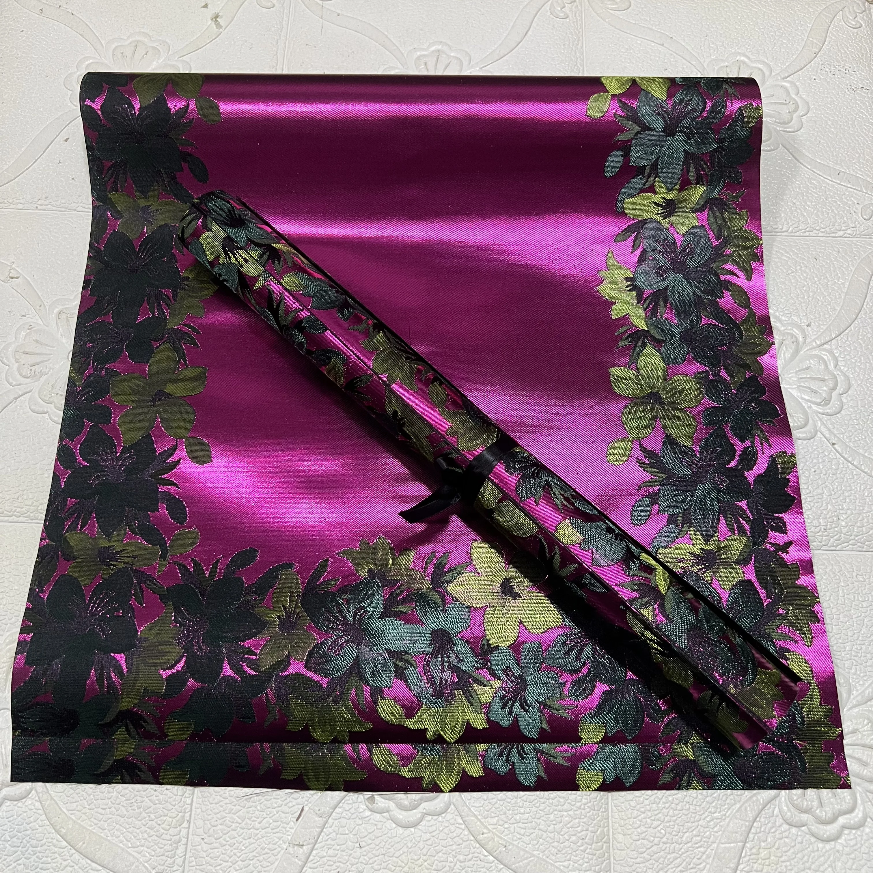 2Pcs Set Fashion Sparkling 3D Sego Gele Hayes Original Headtie Wrapper Fabric High-Quality Print Embroidery for Hat Making