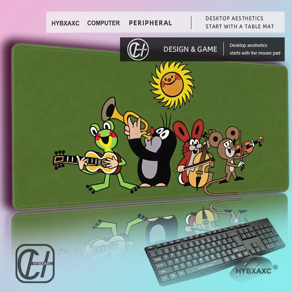 

Cartoon Cute The Little Mole Mouse Pad Large Non-Slip Waterproof Mat Stitched Edge Keyboard Pad for Gaming Daily