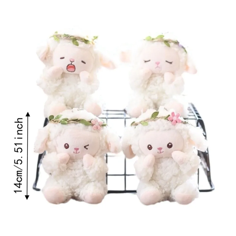 Wreath Flower Mini Sheep Plush Keychain Cartoon Lamb Sheep Plush Pendant Soft Sheep Soft Lamb Doll Ornament - view 6