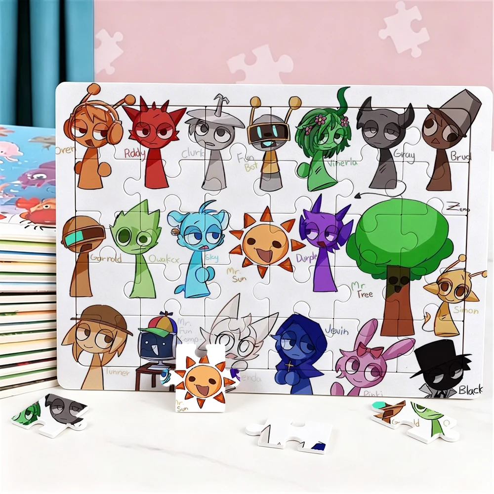 Nouveau puzzle Sprunki de 30 pièces, puzzle de dessin animé, jouets éducatifs pour enfants de 3 à 6 ans, jouet éducatif, puzzles mignons, cadeau d'anniversaire