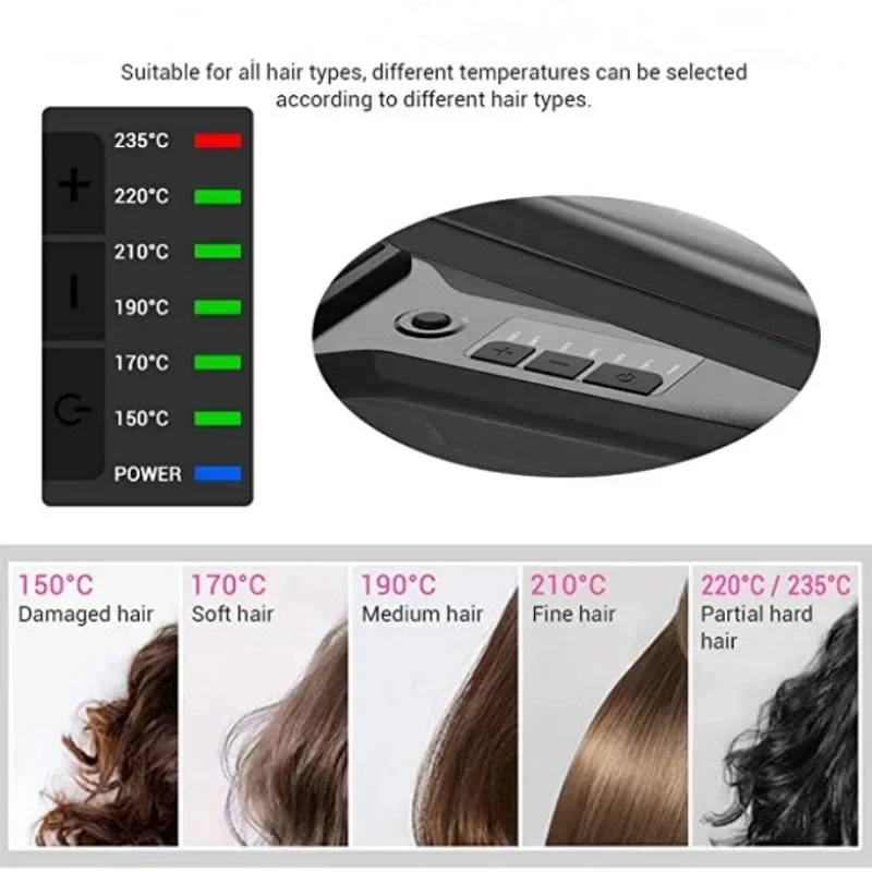 Steam Straightener Infrared Non Damaging Straight Hair Clip Multifunctional Widened Straight Clip Hair Styling Tool Hair Brush