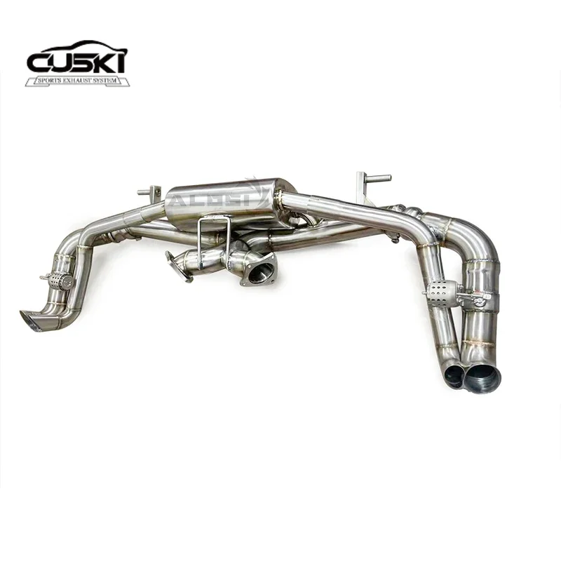

Stainless steel exhaust retrofit accessory with vacuum valve for Audi R8 V10 5.2l 2022+, power enhanced