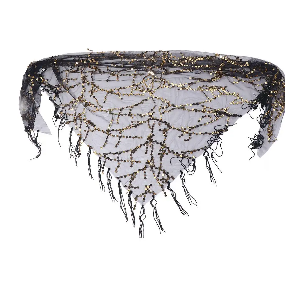 Shiny Sequins Belly Dance Hip Scarf Tassel Triangular Women Waist Chains Elegant 6 Colors Belly Dance Belt Dance Costumes