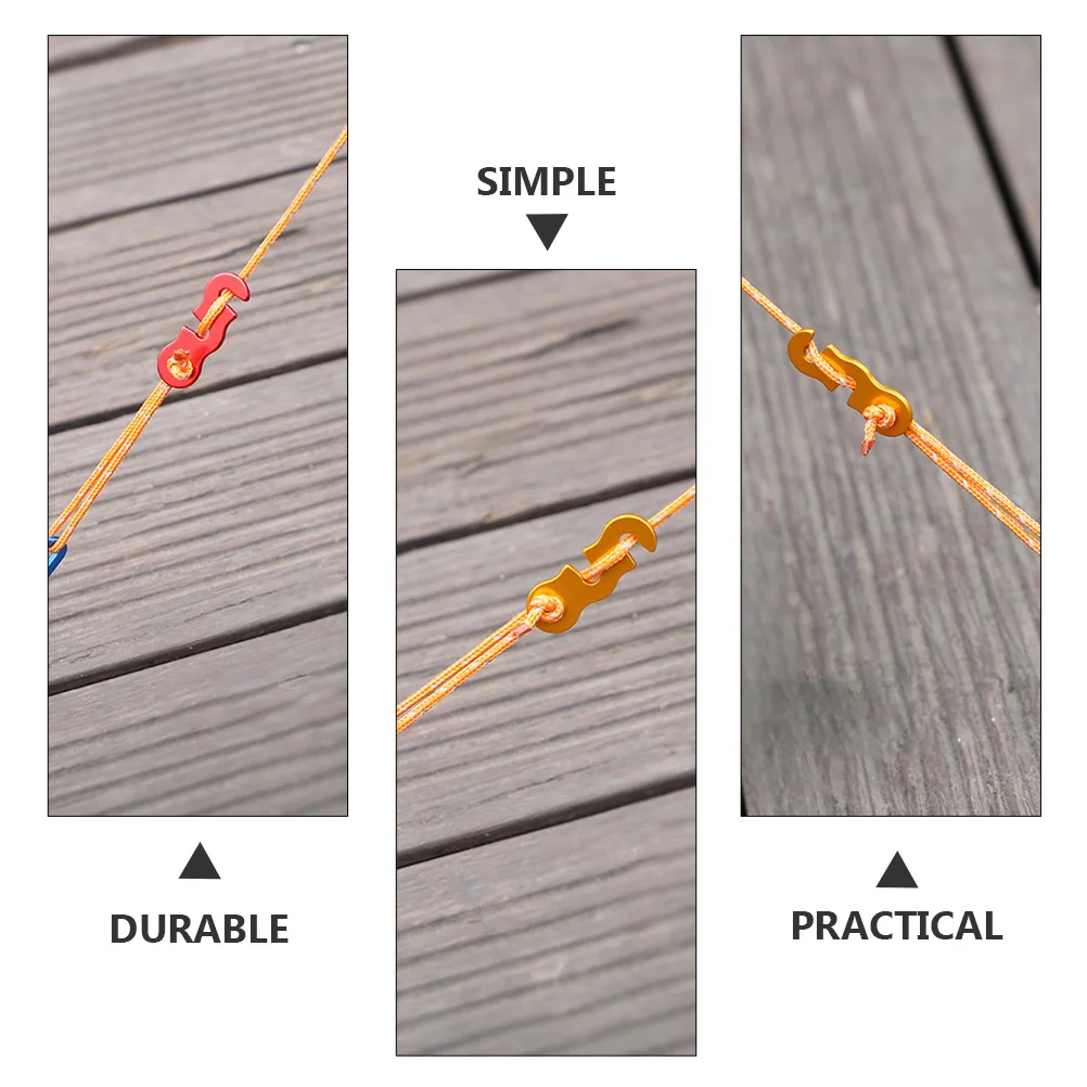 

20Pcs Camping Wind Rope Buckle Heavy Duty Tent Rope Fastener Adjustable Parachute Cord Buckle for Outdoor Adventure Gear