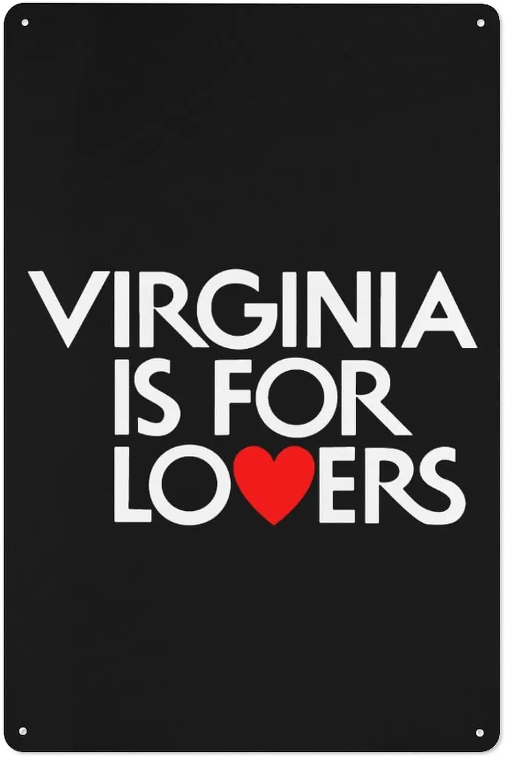 Virginia is for Lovers Tin Hanging Picture Metal Tin Sign Poster Art Wall Decor Gift for Home sign