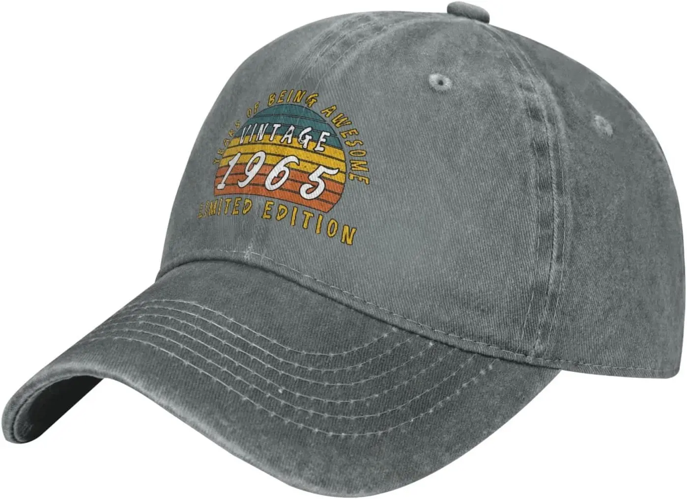 Vintage 1965 Birthday Retro Sports Denim Cap