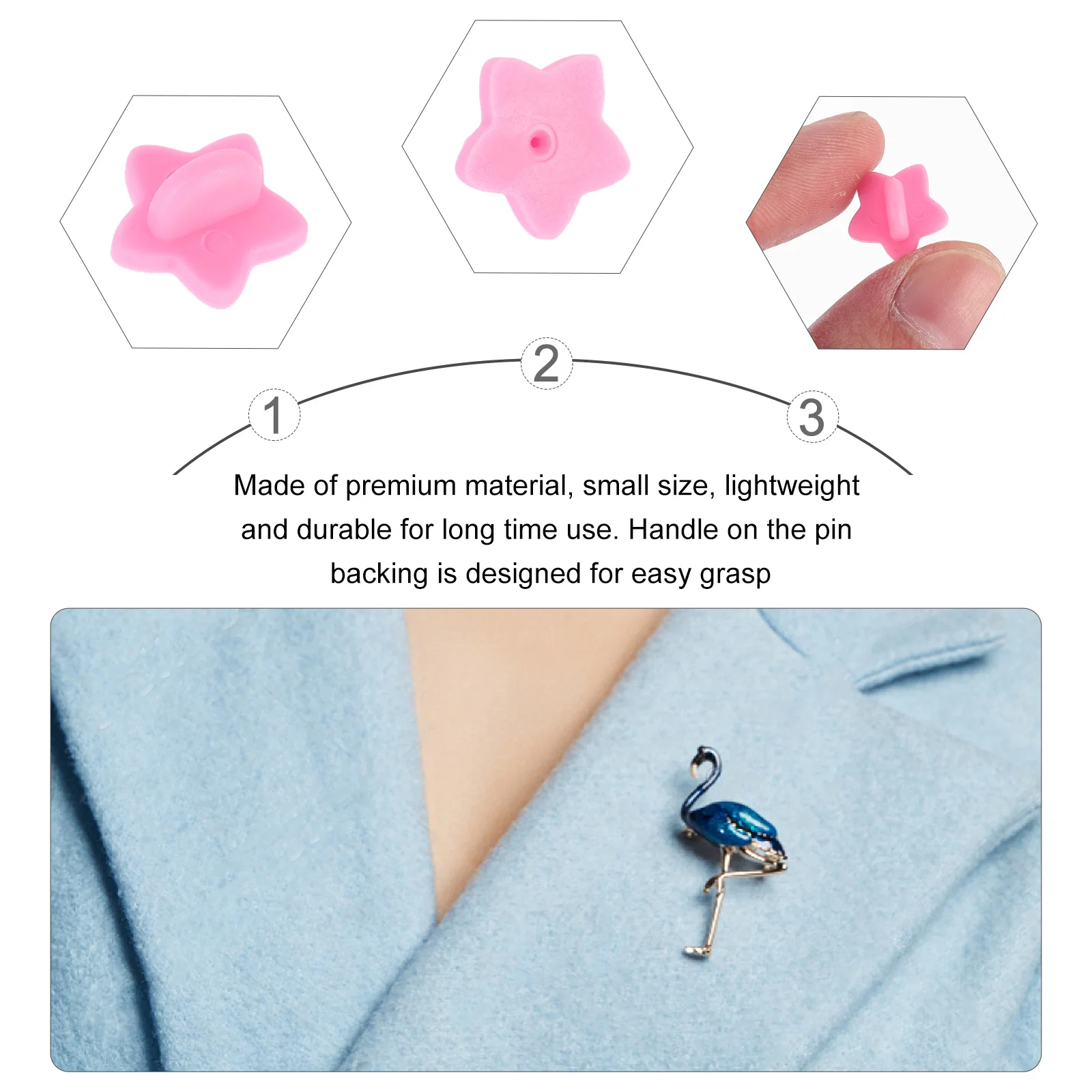 

100pcs Star Shaped Pin Backs For Lapel Pins Badges Tie Tacks Holder Keepers Clutch Backings Portable Storage Jewelry