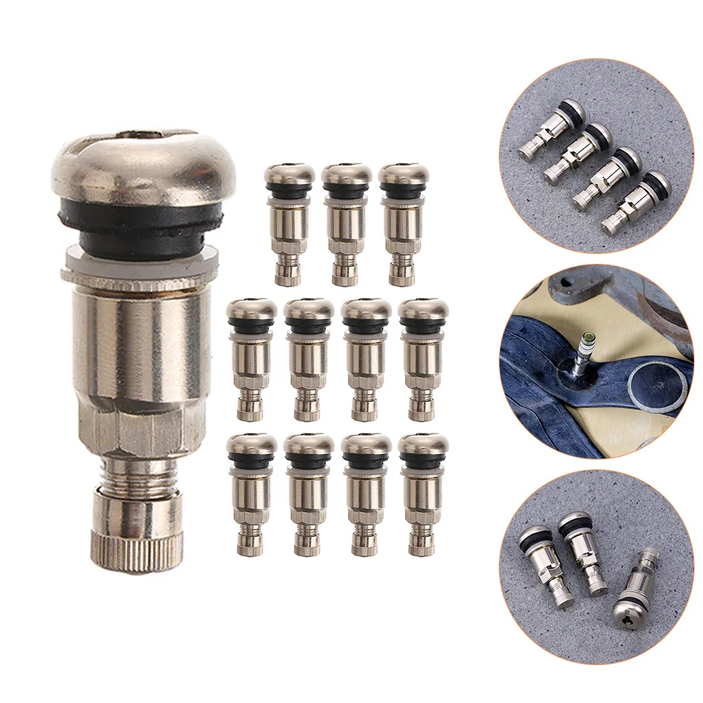 

12 Pcs Tire Valve Car Supply Pressure Caps Motorbike Valves Stem Covers Stainless Steel Suv Tires Motorcycle