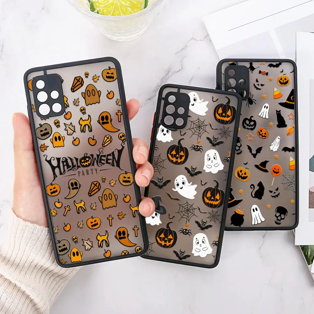 Halloween Scary Ghost Galaxy A53 5G Case For Samsung A52 A52s A13 A14 A21S A23 A32 A33 A51 A71 A73 Phone Cases Clear Matte Cover