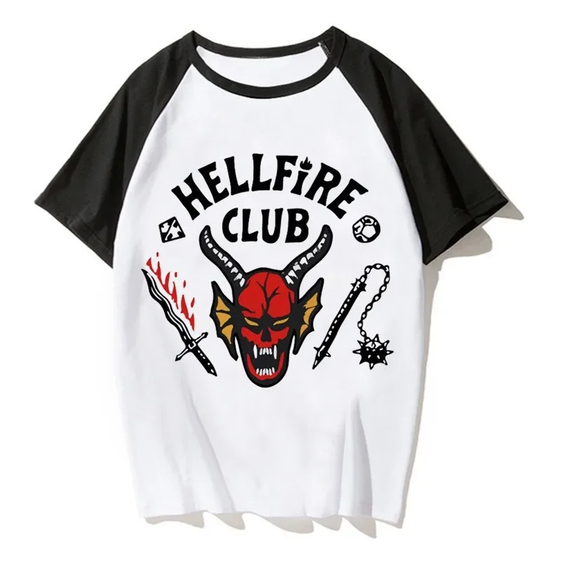 Strange Cosplay Costume Dustin Mike Eleven Hellfire Club Printed Short Sleeve T-shirt Halloween Outfit for Boys Girls Customized