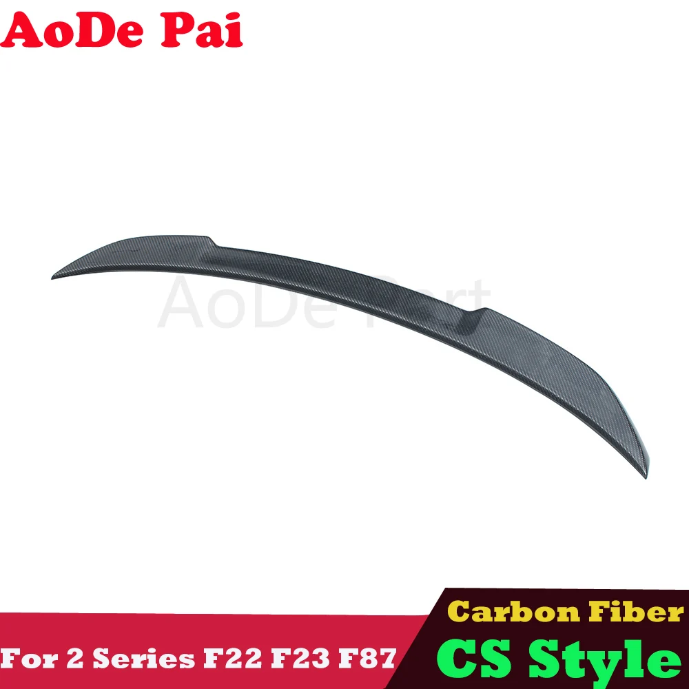 F22 Spoiler CS Style Real Carbon Fiber Rear Boot Trunk Spoiler Wings for BMW 2 Series F22 F23 M2 F87 M235i  Glossy Black