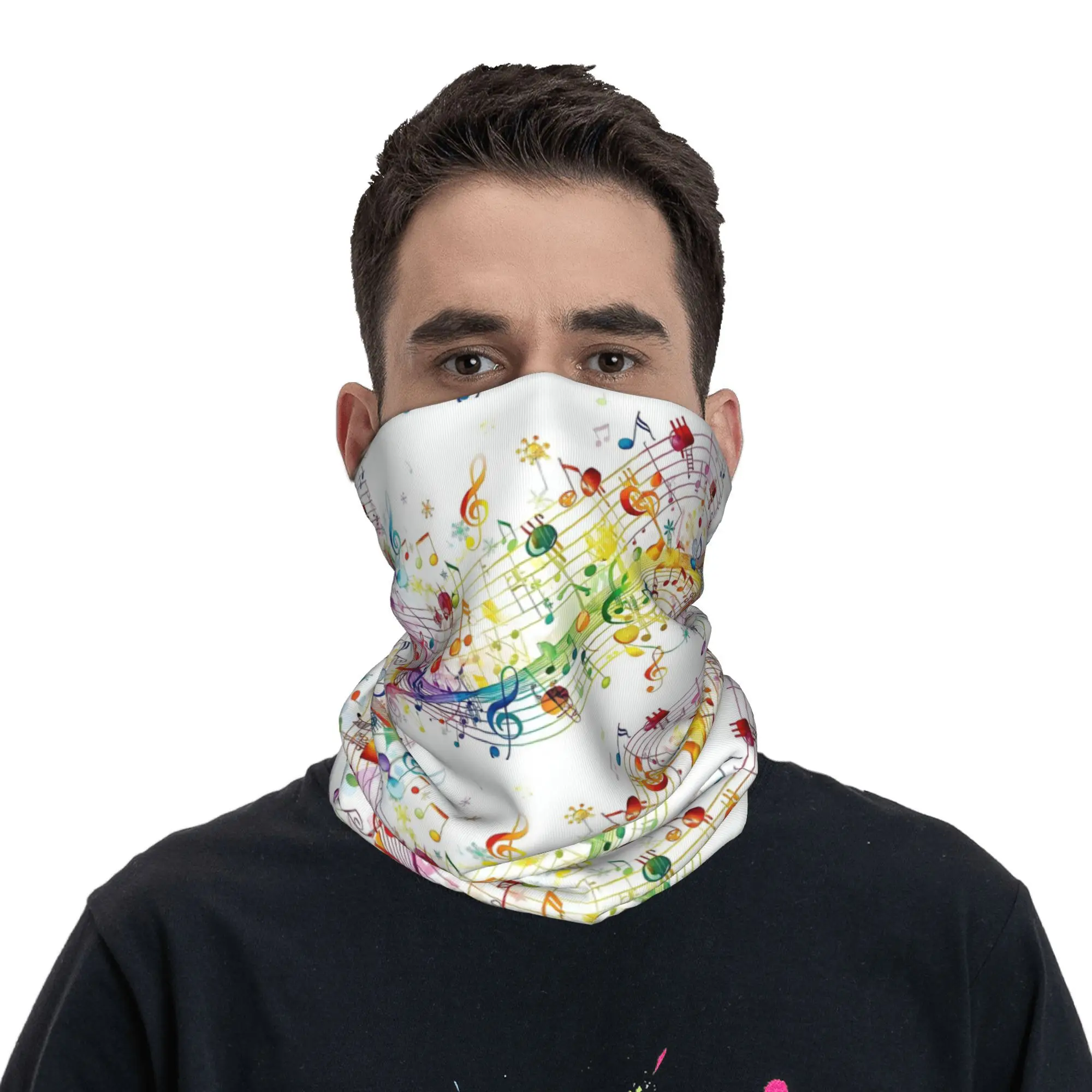 Abstrakte Klaviertasten mit Musiknoten, Bandana, Halstuch, bedruckter Gesichtsschal, Mehrzweck-Stirnband zum Laufen