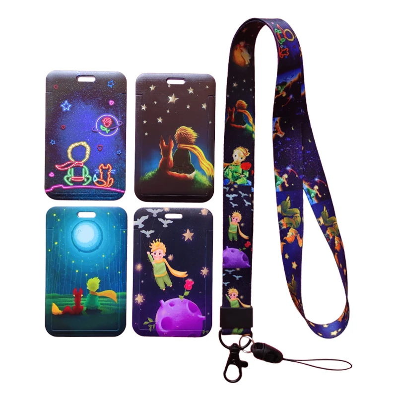 The Little Boys Card Holders Lanyards Boys Name Card Case Student Campus Badge Holder Neck Strap Men\'s Cardholder Lanyards