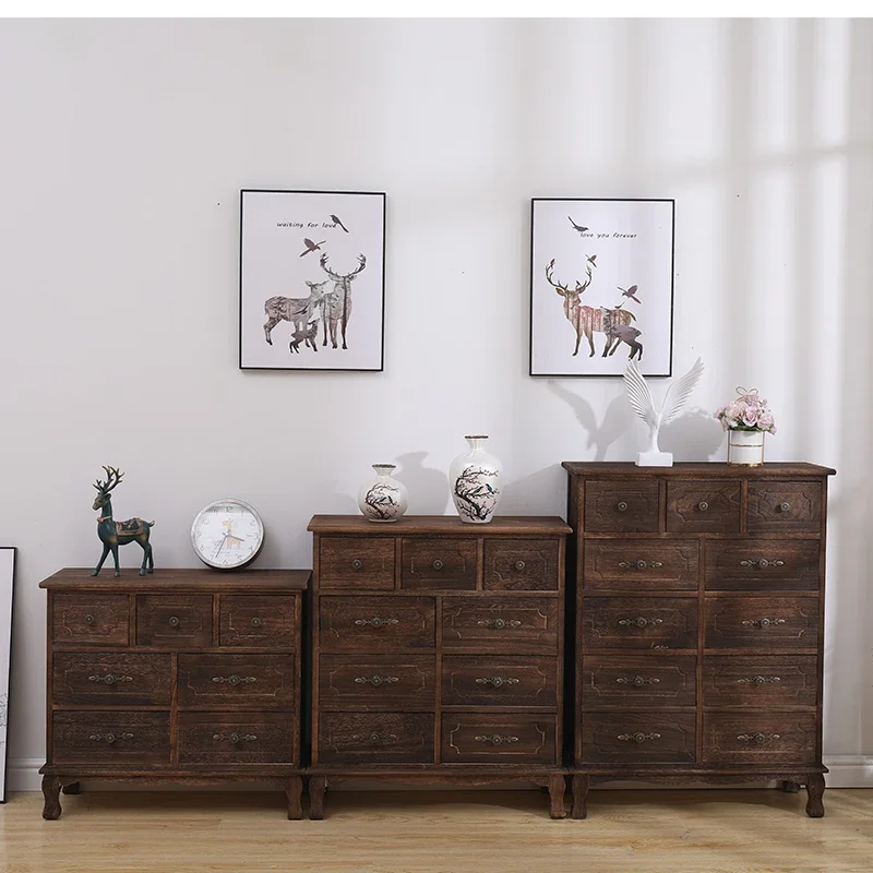 Versatile Chest of Drawers – Tongmu Black Walnut No Doors Perfect for Living Room and Bedroom Storage Organizer