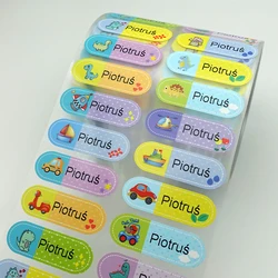 Etiqueta de nombre personalizada para ropa, pegatinas impermeables, bonitas etiquetas personalizadas para niños, palo de calefacción de hierro