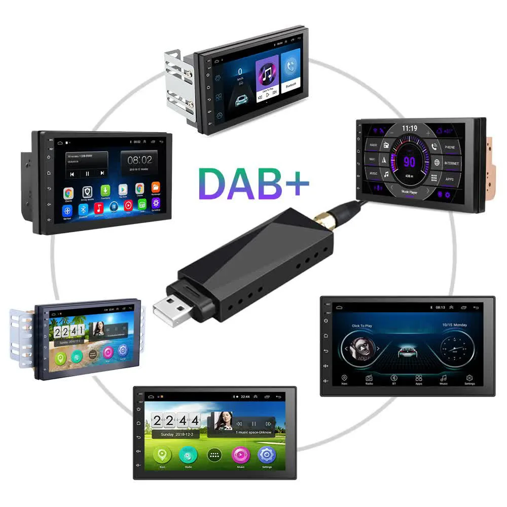 

DAB +Antenna With USB Adapter Car Digital Radio Tuner Receiver DAB For Mercedes Peugeot Renault VW Android Multimedia Radio