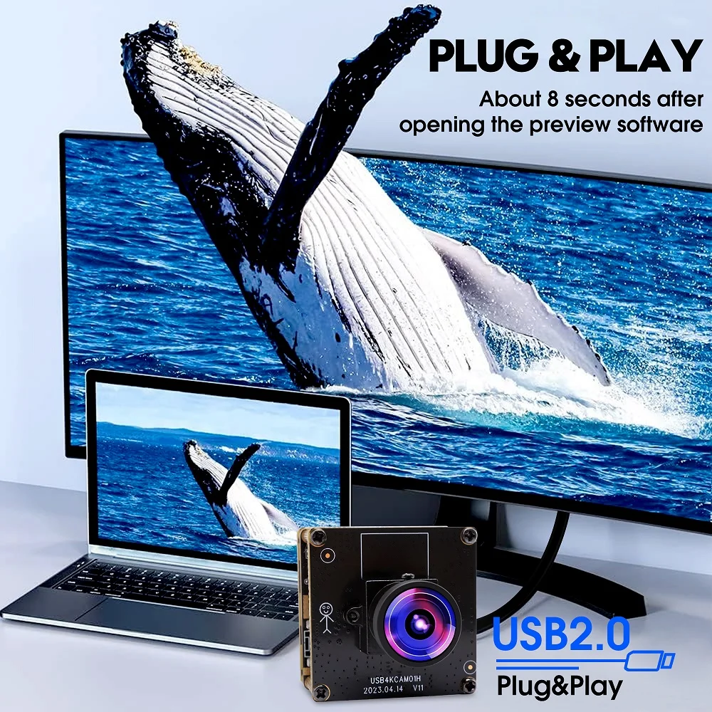 ELP 4K HDMI USB Camera Module Wide Angle No Distortion Lens IMX415 Mini Industrial Camera 3840x2160P 30fps H264 H265 UVC Webcam