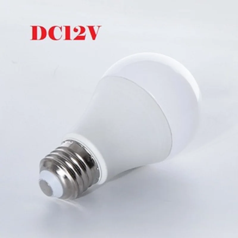 Lámparas led E27 DC 12v 3w/5w/7w/9w/12w/15w, bombillas de tablero de aluminio de potencia real, iluminación Interior doméstica, globo LED